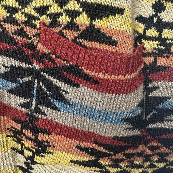 American Eagle Women’s Medium Aztec Tribal Sweater Vest Fringe Open Front - Picture 5 of 12